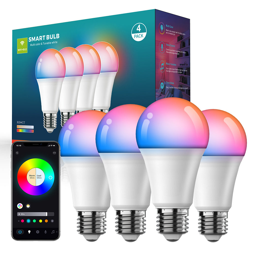 ZJ-BWBL1H-RGBWW-4P 4PCS 10W Bluetooth Smart Light Bulbs WiFi 2.4G Voice RGBCW 220V LED Bulbs ZJ-BWBL1H-RGBWW-4P 4PCS 10W Bluetooth Smart Light Bulbs WiFi 2.4G Voice RGBCW 220V LED Bulbs